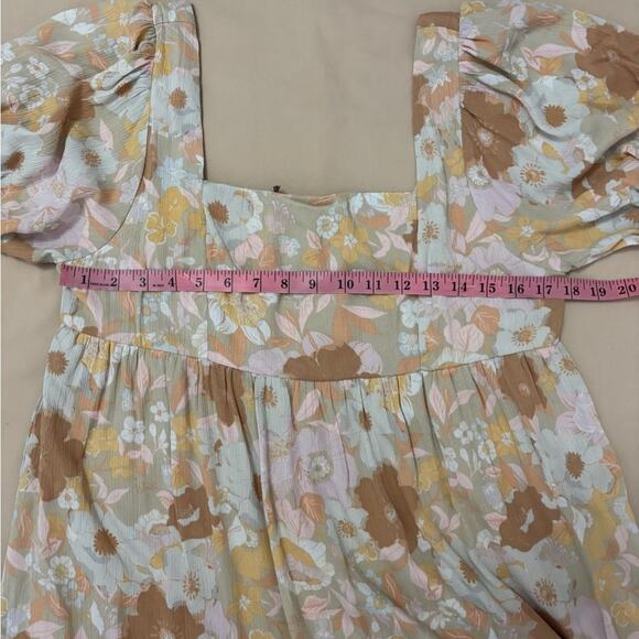 NWT André by Unit Floral Print Babydoll Mini Dress Size Large - Picture 6 of 7